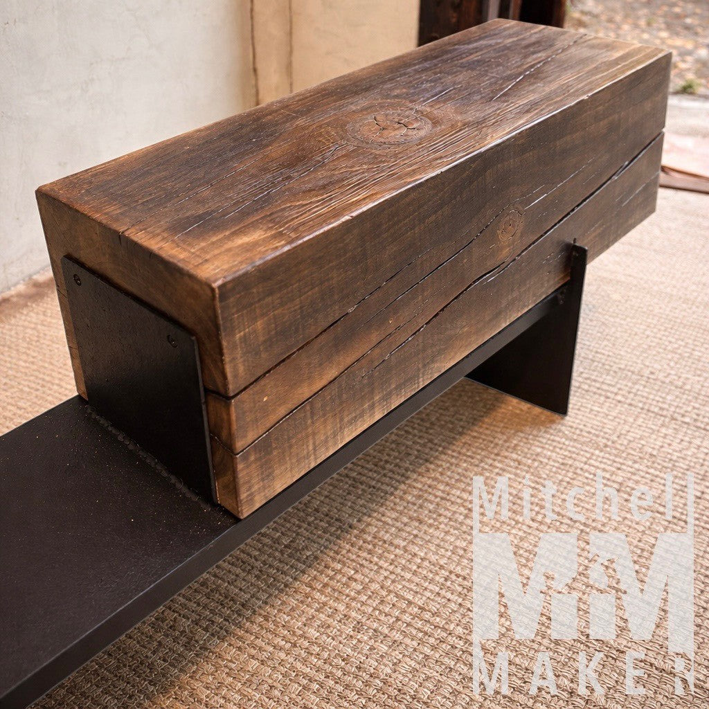 A Sculptural Beam Bench