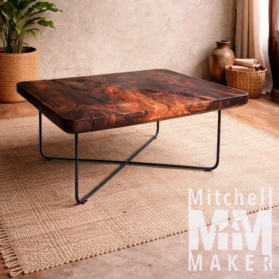 Raintree Coffee Table with Steel Legs
