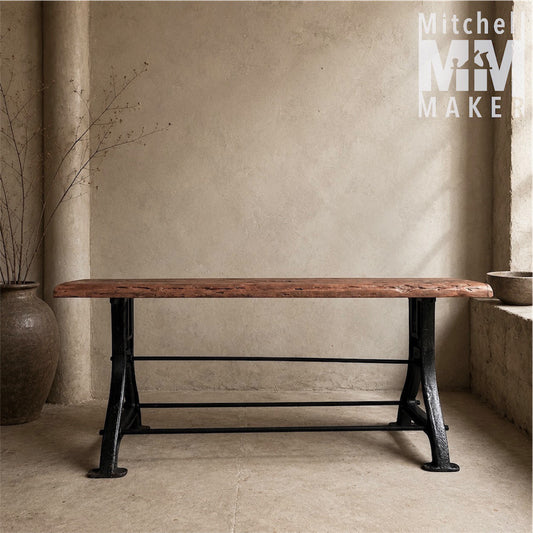 Vintage Industrial High Bench / Console Table