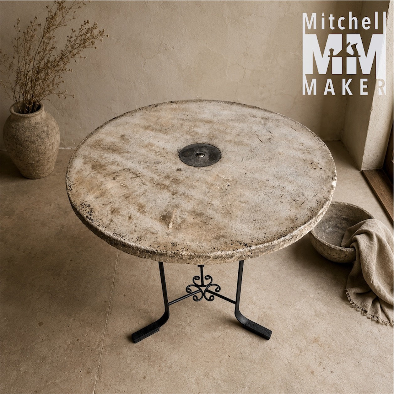 Polished Cement Side Table