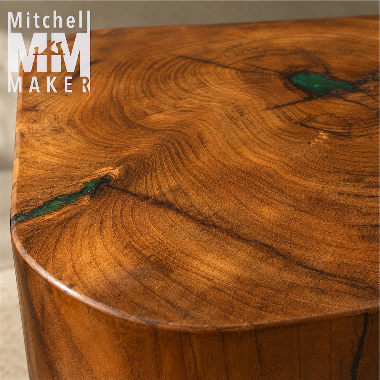 Teak & Brass Side Table