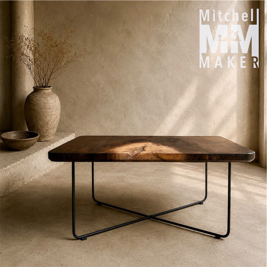 Raintree Coffee Table with Steel Legs