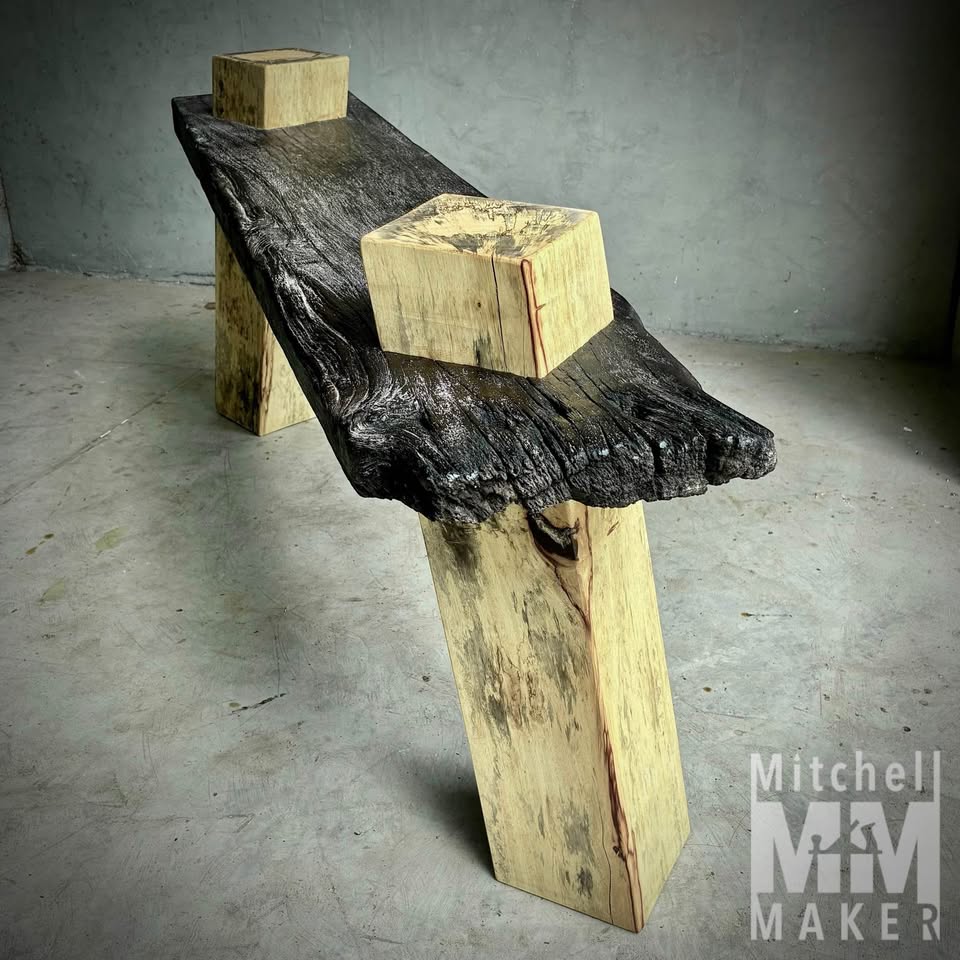 Spalted Tamarind & Makha Wood Bench