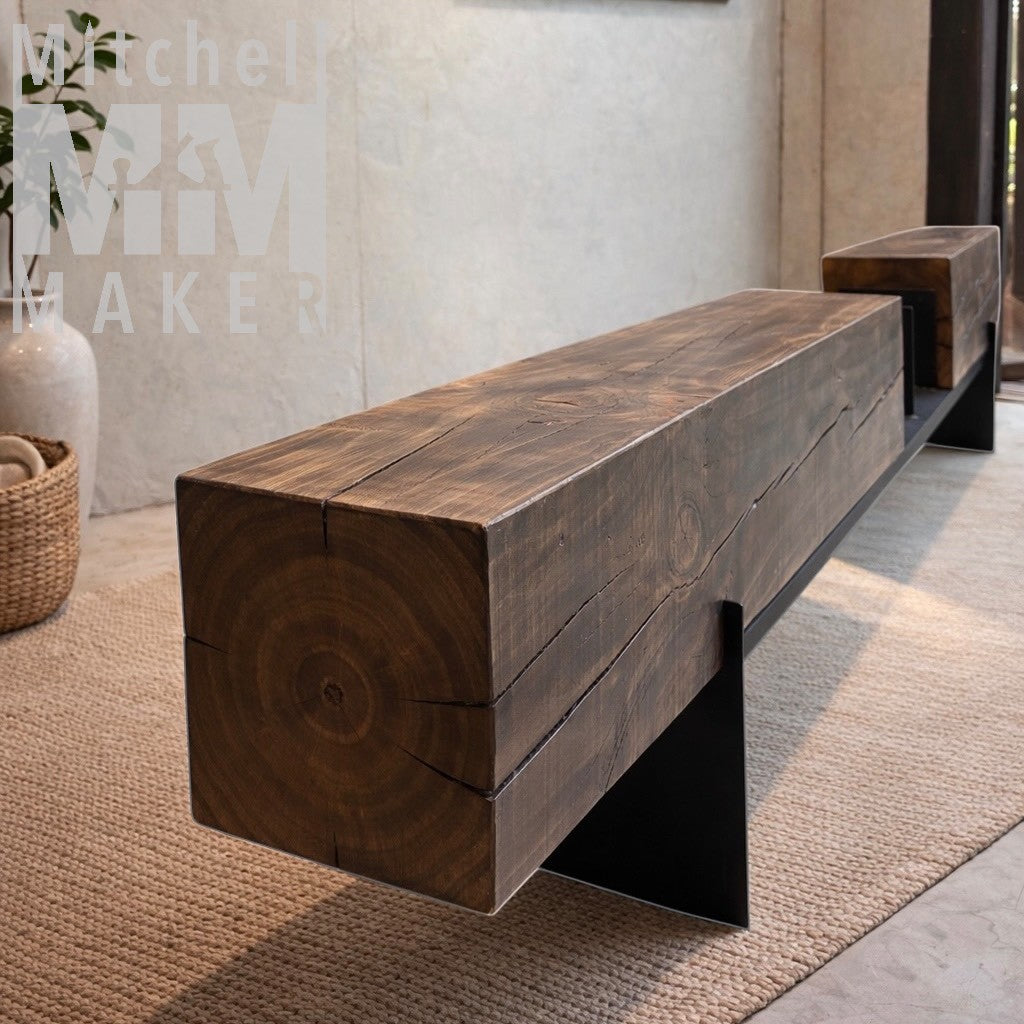 A Sculptural Beam Bench