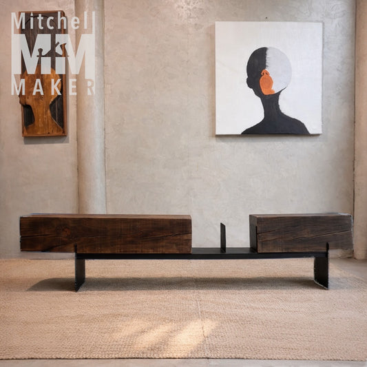 A Sculptural Beam Bench
