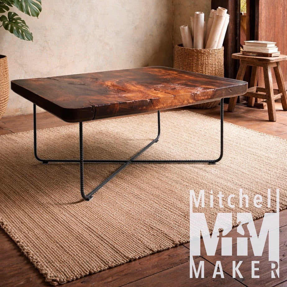 Raintree Coffee Table with Steel Legs