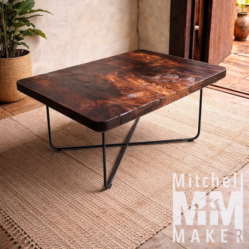 Raintree Coffee Table with Steel Legs
