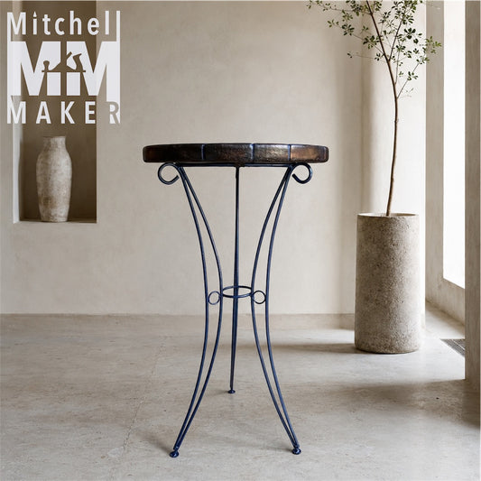 Ebonised Raintree Side Table in blue